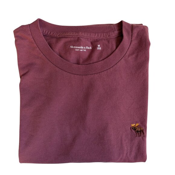 Abercrombie & Fitch A&F Soft Tee T-Shirt with Moose Logo (Brown) - Size Medium - Picture 1 of 7